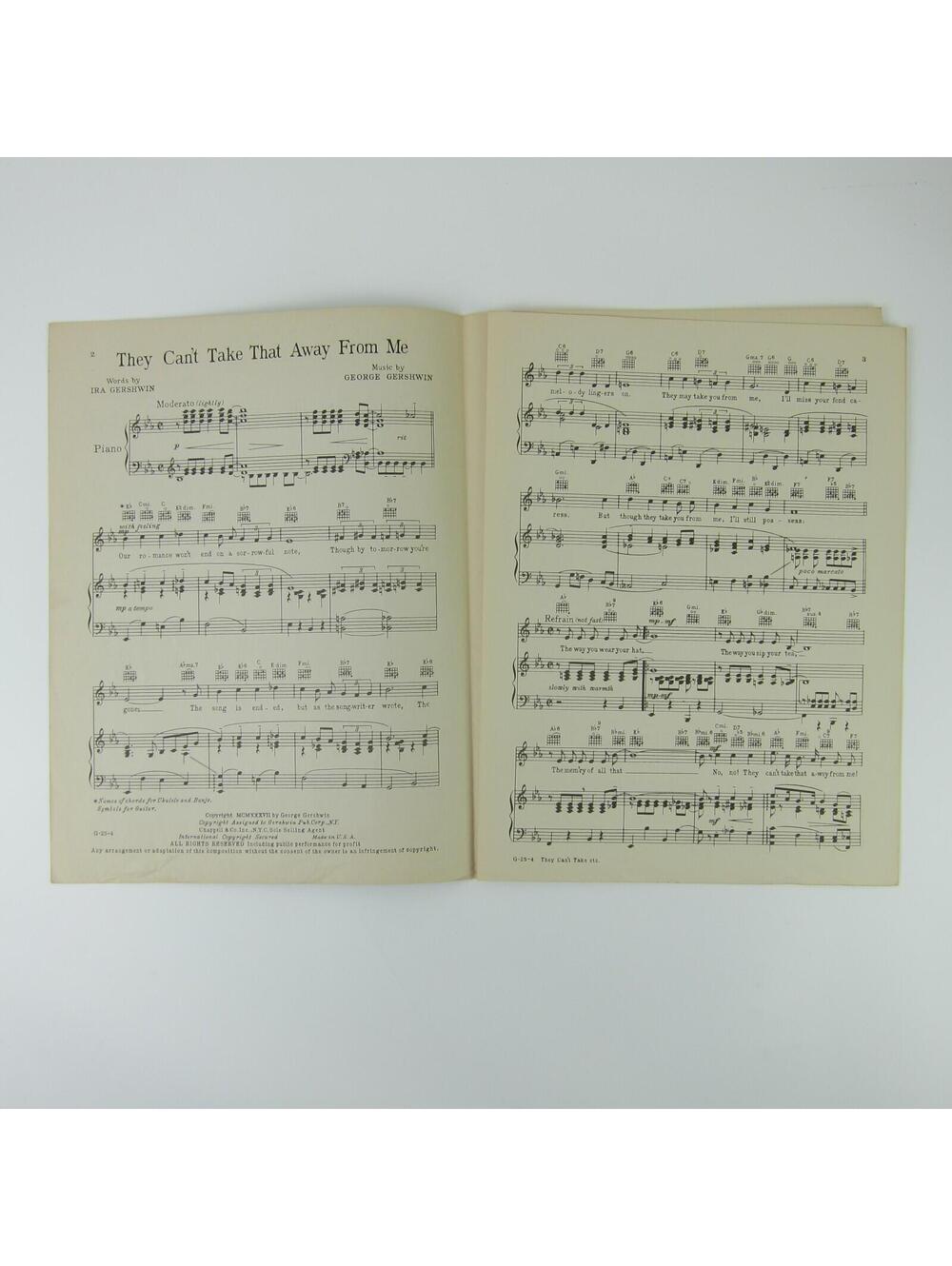 Sheet Music They Can't Take That Away From Me Fred Astaire Ginger Rogers 1937 - Picture 2 of 15